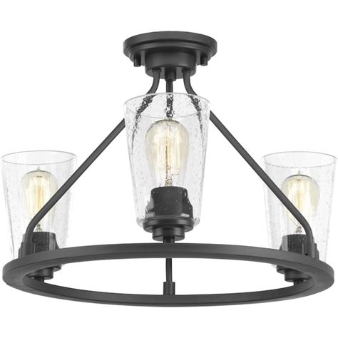 Progress Lighting Debut 3-Light 19.875-in Graphite Semi-Flush mount ...