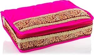 Kuber Industries Quilted Satin Jewellery Kit, Pink (KI0033051 ...