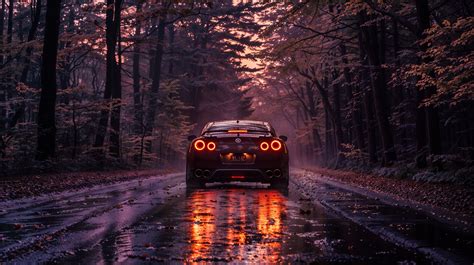 Nissan GT-R in Autumn Glow | HD Wallpaper by michaldunaj