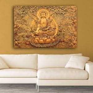 Inephos Framed Canvas Painting - Beautiful Buddha Religious Art Wall ...