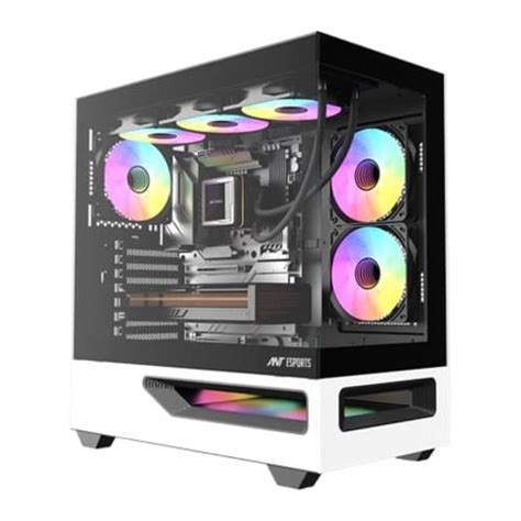 ANT ESPORTS Crystal Spectra ARGB EATX Mid Tower Cabinet (Black)– NISHI ...
