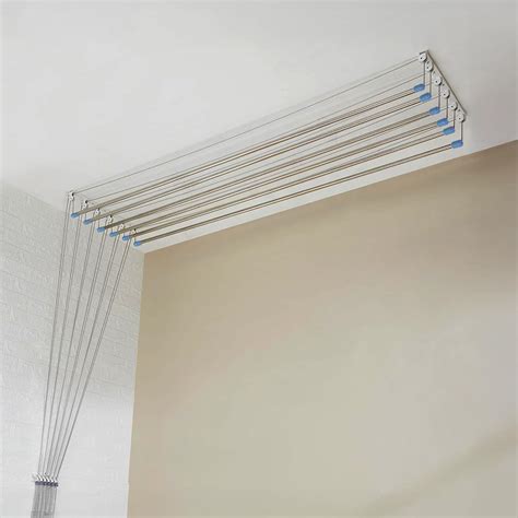 Amazon Basics Heavy-Duty Stainless Steel Ceiling Cloth Dryer (6 Pipes x ...