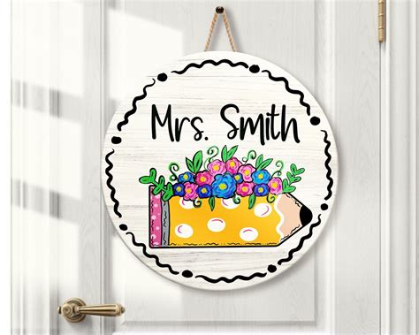 Teacher door hanger personalized teacher name door sign teacher sign ...