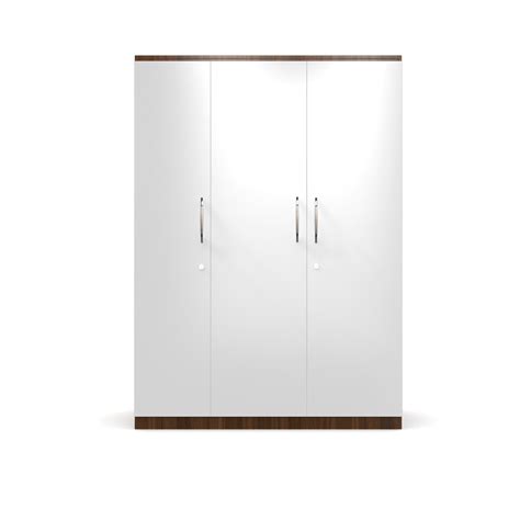 Elysium 3 Door Multi Utility Wardrobe - Classic Walnut and Frosty white ...