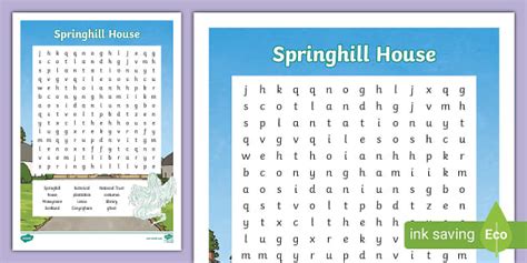 Springhill House Word Search (teacher made) - Twinkl