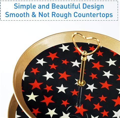 Buy DragonBtu 3 Tier Cupcake Stand with Gold Rod Plastic Tiered Dessert ...