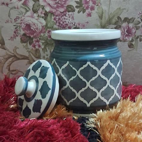 Buy Kraftlik Handicrafts Ceramic Jars with Lid Multipurpose Barni for ...
