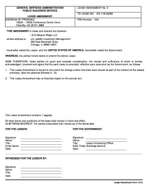Fillable Online gsa Lease Amendment Template Fax Email Print - pdfFiller