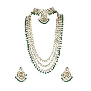 Buy MANATH Traditional Jewellery Kundan Pearl Necklace Set with Choker ...