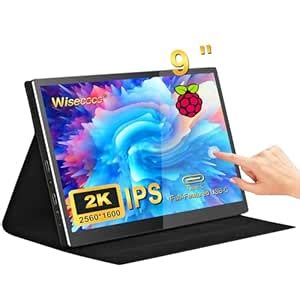 wisecoco Portable Monitor 9 inch 2K 2560 * 1600 IPS Touch Screen 73% ...