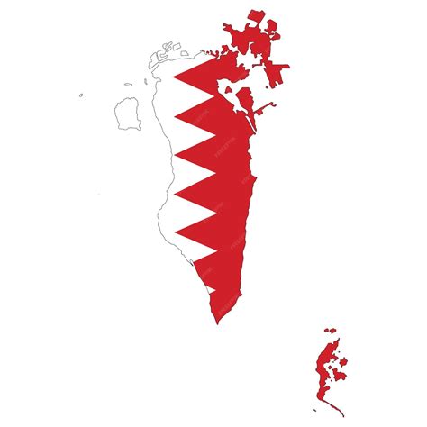 Premium Vector | Bahrain map with national flag Map of Bahrain with Bahrain flag