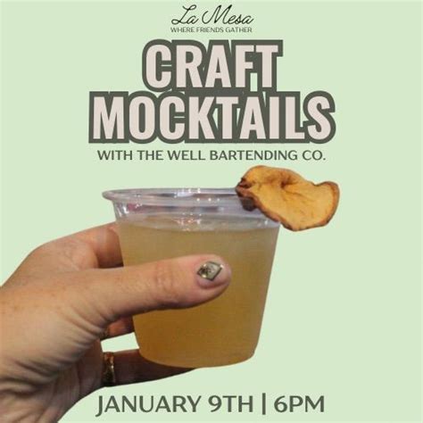 Dry January Craft Mocktails Class With The Well Bartending Co. , 336 ...