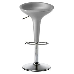 Vibrant Furniture Grey hard fiber bar stool white hard back seat soft ...