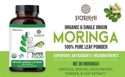 Purkai Moringa Essential Nutrition -Pack of 120 Veg Capsules : Amazon ...