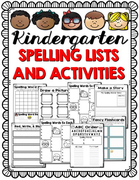 Kindergarten Spelling List, Spelling words for kindergarten | Childhood ...
