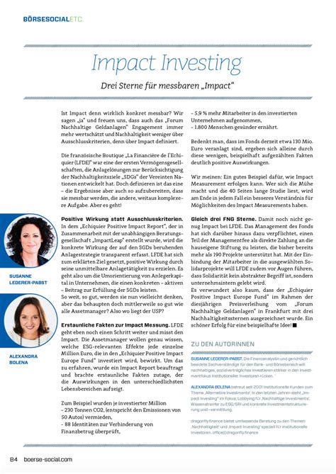 Impact Investing - Drei Sterne für messbaren „Impact“ – Magazine ...