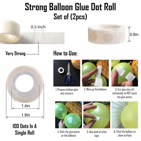 Buy PartyCorp 100 pcs Balloon Glue Dot Point Dots Removable, 1 Roll ...