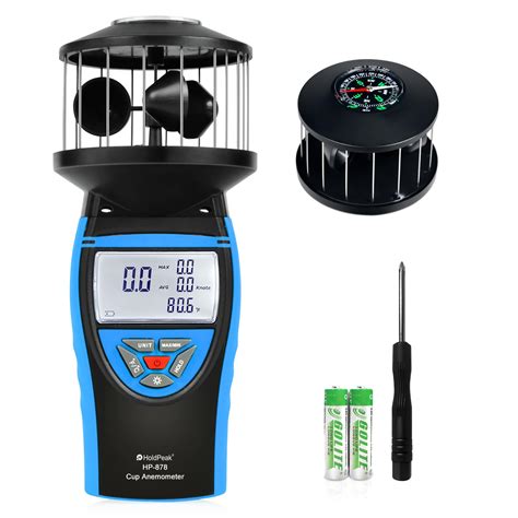 Amazon.com : HoldPeak Handheld Cup Anemometer with Compass, 360° Wind ...