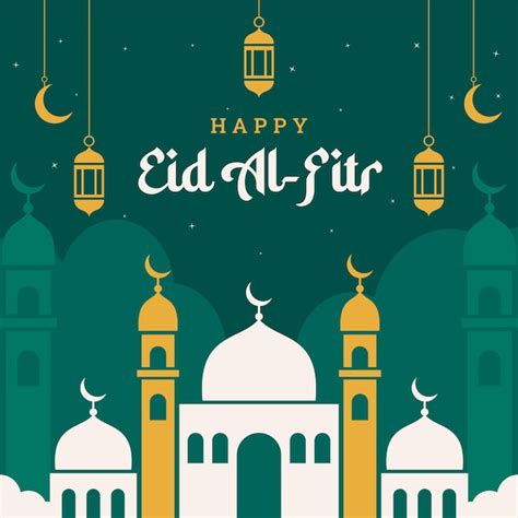 Eid al fitr flat design background | Premium Vector