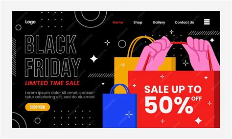 Landing page template for black friday sales | Free Vector