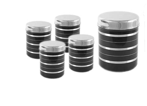 Buy STREET CRAFT Stainless Steel deep Black and Silver Coloured Storage ...