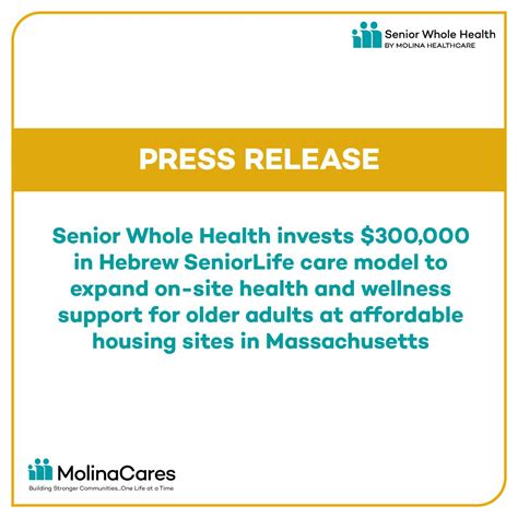 Senior Whole Health by Molina Healthcare, in collaboration with The ...