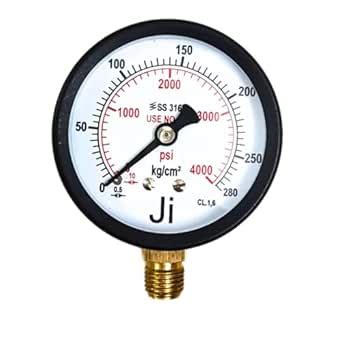 "Ji" Japsin Instrumentation Oxygen Pressure Gauge | 2.5" Dial | Range ...