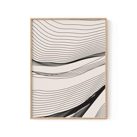 Buy Modern Neutral Art Lines II Black and White Painting Online at Best ...