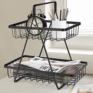 Go Hooked Countertop 2-Tier Fruit Basket for Display Table, Dining ...