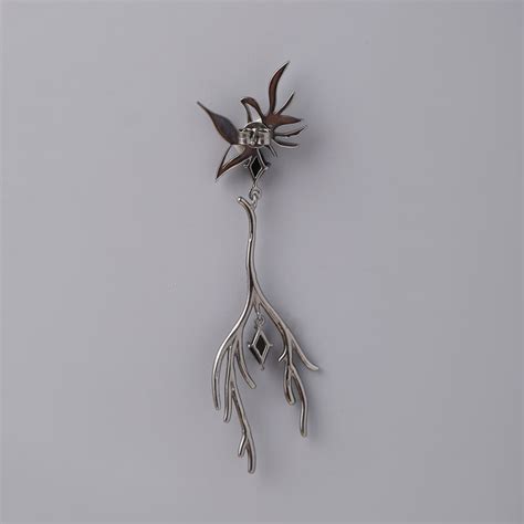 Dove couple sterling silver Dangler earrings with Gemstone - Nirwaana
