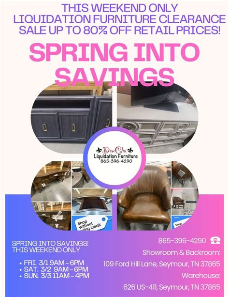 Spring Into Savings! DeuCha Liquidation Furniture Sale, DeuCha ...