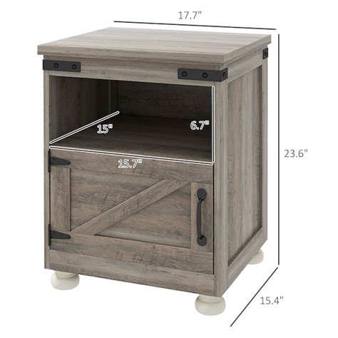 HomCom Small Side Table with Storage Farmhouse End Table with Open ...