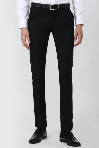 Buy Men Black Solid Formal Trousers Online - 790294 | Peter England