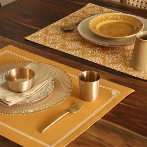 Wipeable & Reversible Cotton Placemats | The Yard House