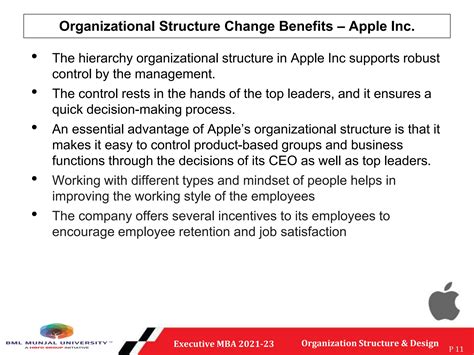 Organizational Structure Analysis Apple Inc. | PPTX
