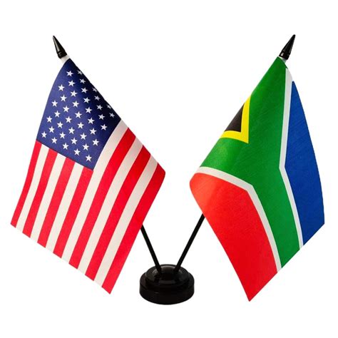 Us And South Africa Friendship Table Flag Display Twin Desk ...