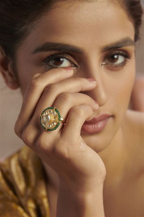 Irza Green Kundan Ring – Paisley Pop Shop