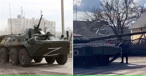 Ukrainian Civilians Form Human Wall To Block A Road, Forcing Russian ...