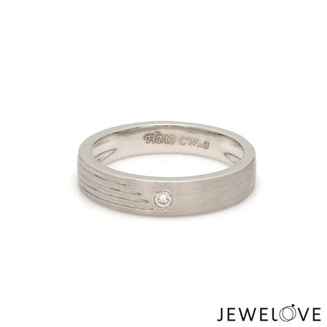 Front View of Matte Finish Platinum Love Bands with Parallel Lines JL ...