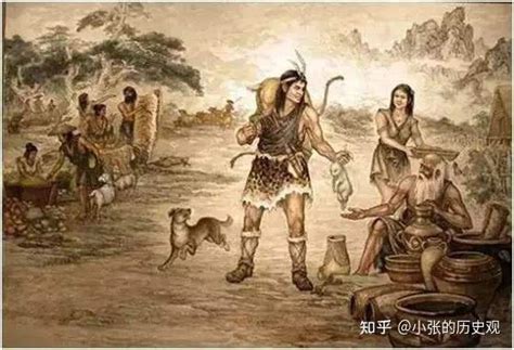 原始人家庭和草棚高清图片下载_红动中国