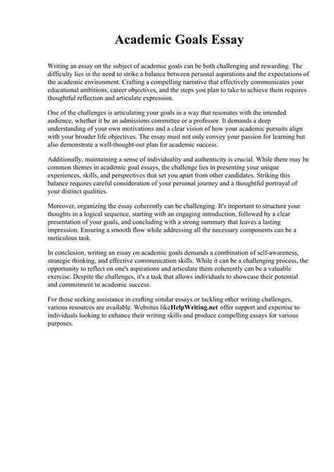 Academic Goals Essay | PDF
