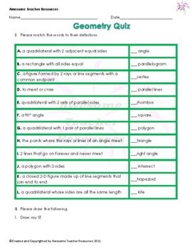 Image result for Geometry Quiz