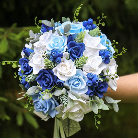 Blue Roses Wedding Bouquet - Handmade With Love | Oriflowers