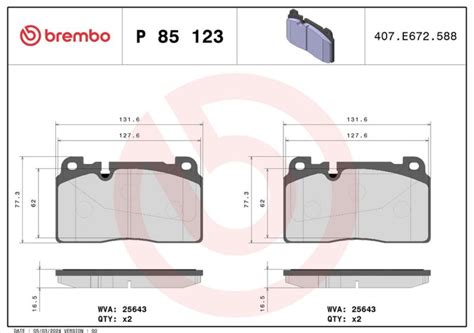 Audi A6 4G2, Q5 8RB, Porsche Macan 95B Front Brake Pads - P85123 Bremb ...