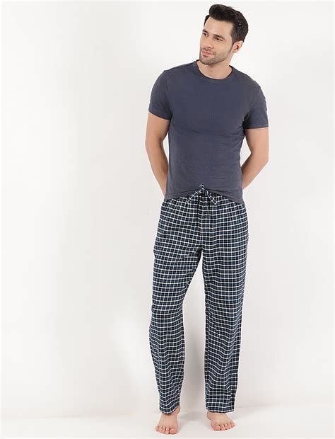 Buy Pure Cotton Checked Regular Fit Pyjama at Marks & Spencer