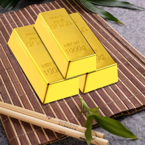 Buy BESTOYARD Fake Gold Bar Replica Gold Bar Fake Golden Brick Bullion ...