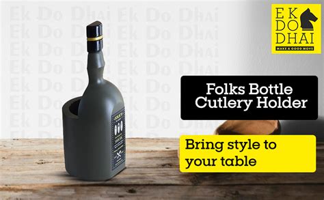 Buy EK DO DHAI Folks Bottle Wooden Cutlery for Counter top, Dining ...