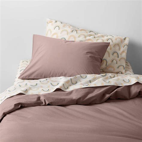 Modern Cozy Cloud Moody Mauve Organic Washed Cotton Full/Queen Duvet ...