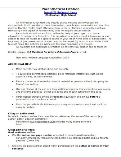 Parenthetical Referencing Examples 的图像结果