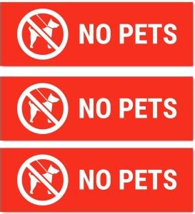 Mindcraftz No Pets Sign Board Red color Pack of 3 | 12 x 4 inches ...